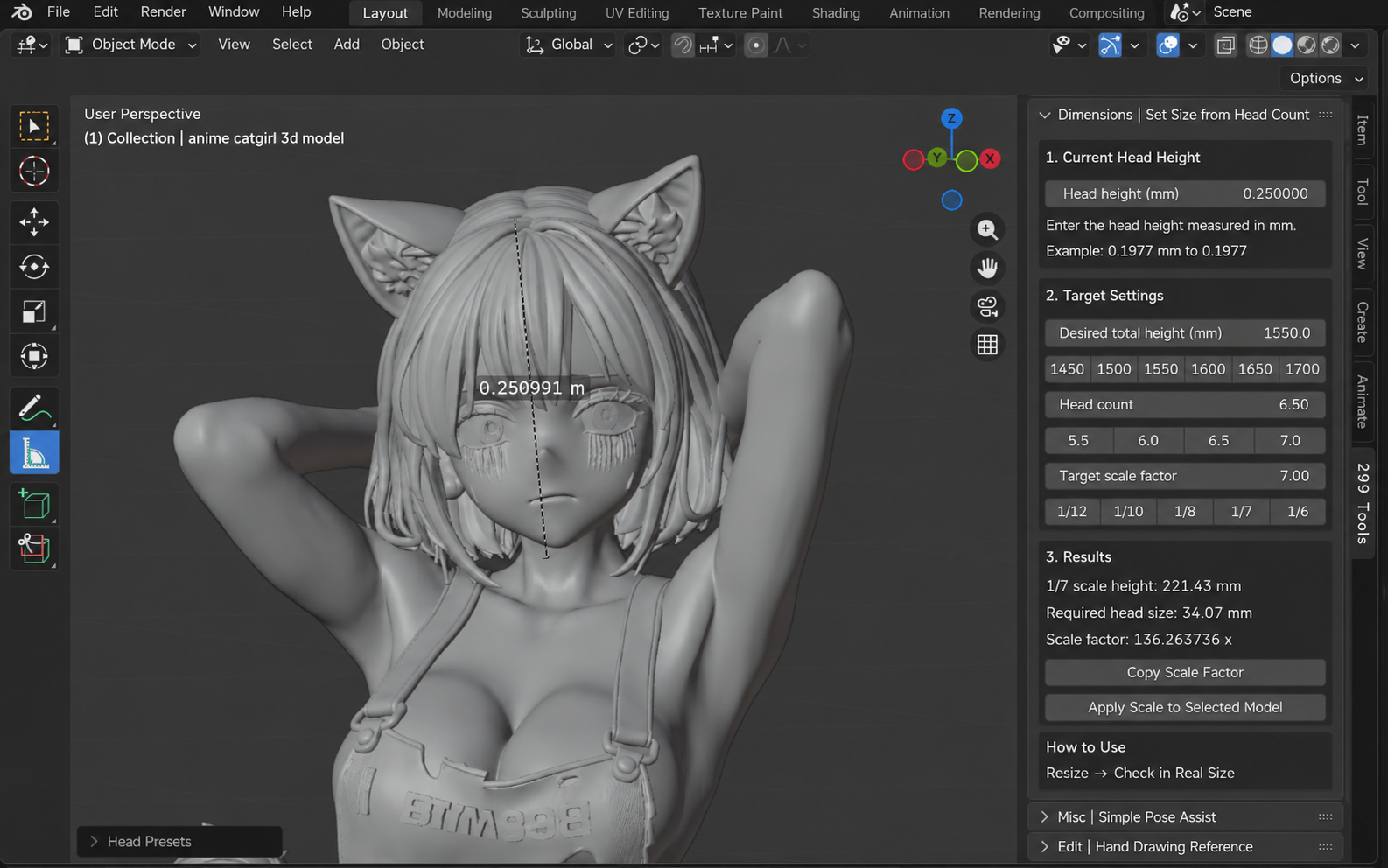 Size from Head Proportion screenshot